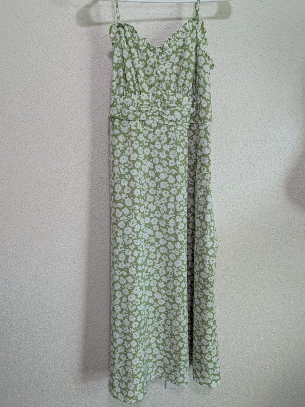 Lulus x Lush Green Floral Midi Dress Size S